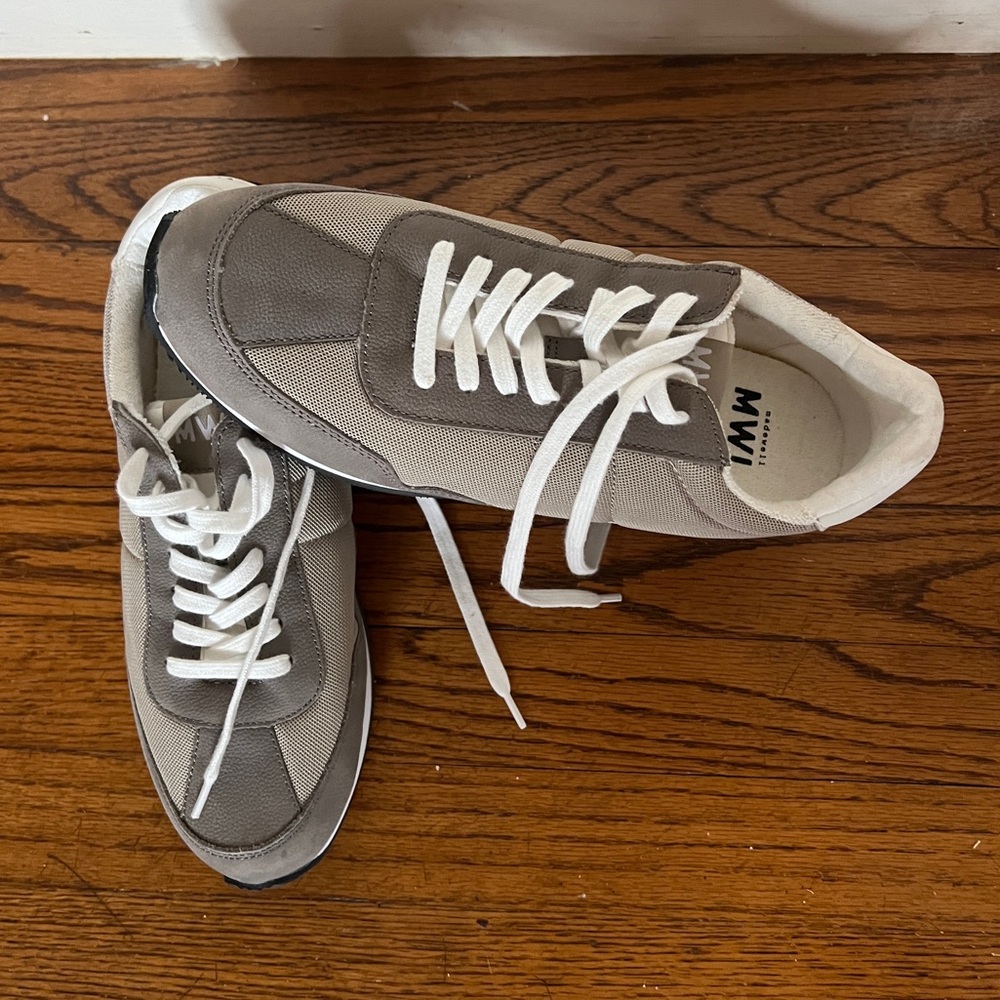 Madewell MWL Fashion Sneakers in Colorblock Grey